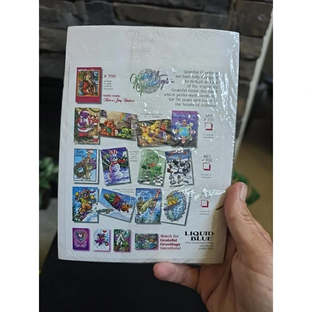 UNUSED Vintage Christmas note card, Grateful Dead bear Pack Of 24 skiing, 6 3/4